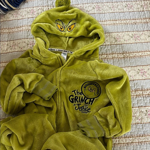Justice Other - Justice Lime Green Grinch Fleece Onesie